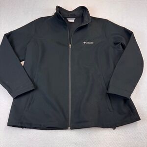 Columbia Men's Black Softshell Jacket Full Zip Outdoor Activewear Size XXLarge